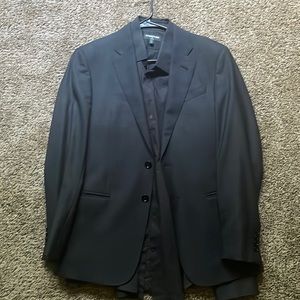 ARMANI COLLEZIONI SPORTS COAT size 48R DARK BLUE/black